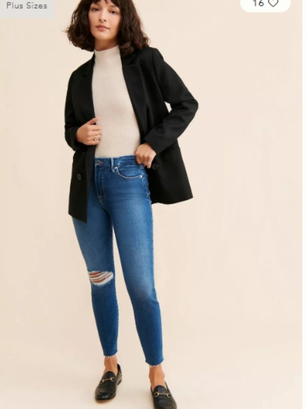 NWT GOOD AMERICAN Good Legs Crop Skinny Jeans Blue Cotton Blend Size 4/27